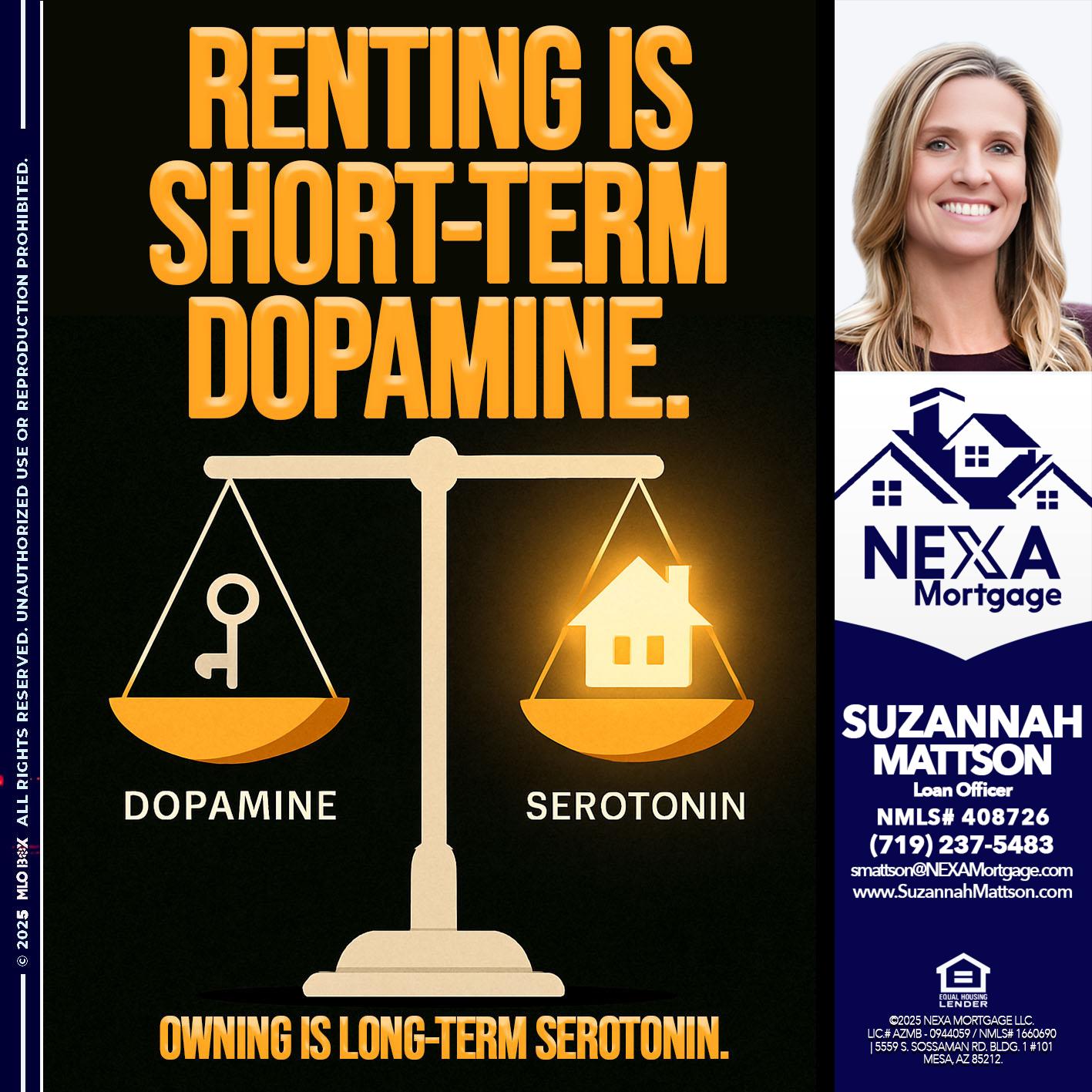 RENTING IS SHORT TERM - Suzannah Mattson -Brokering Loan Officer