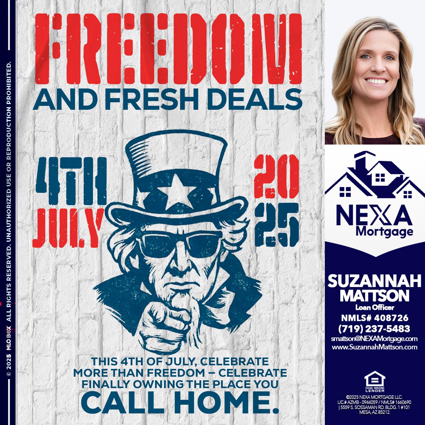 FREEDOM - Suzannah Mattson -Brokering Loan Officer