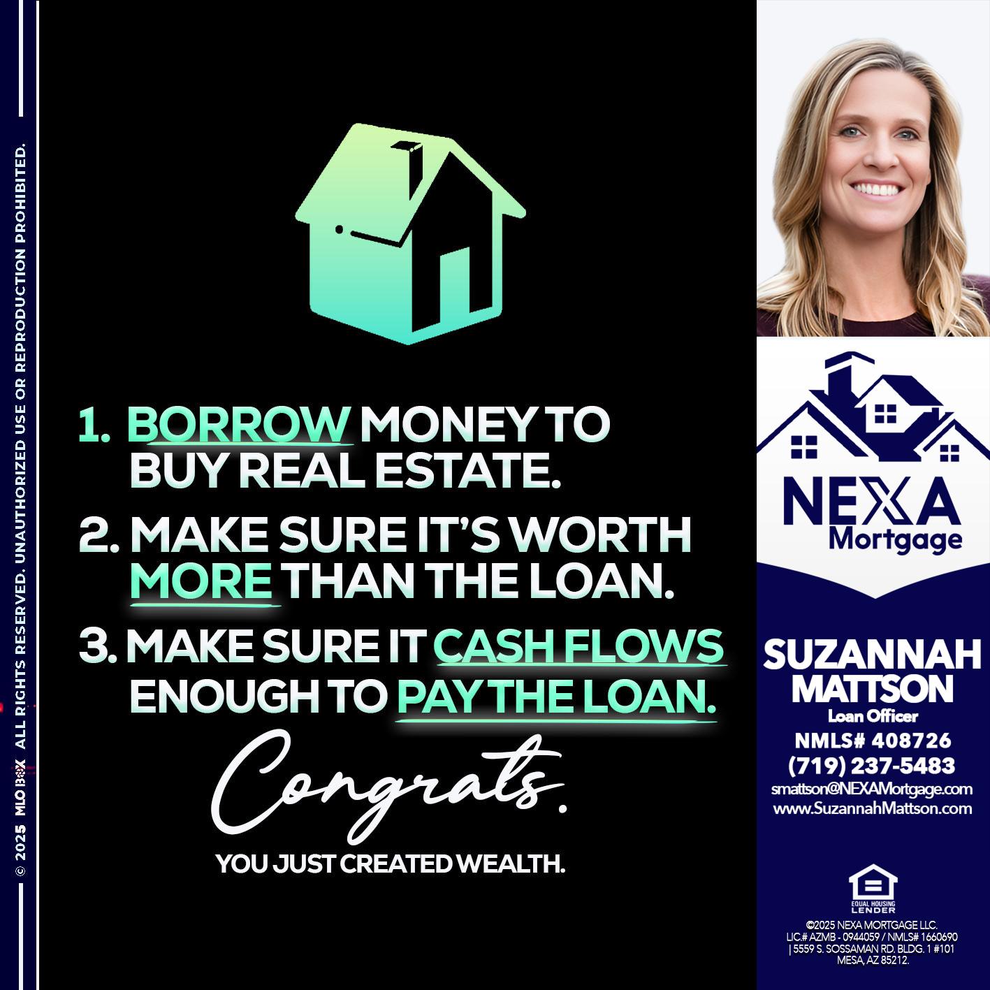 BORROW MONEY - Suzannah Mattson -Brokering Loan Officer