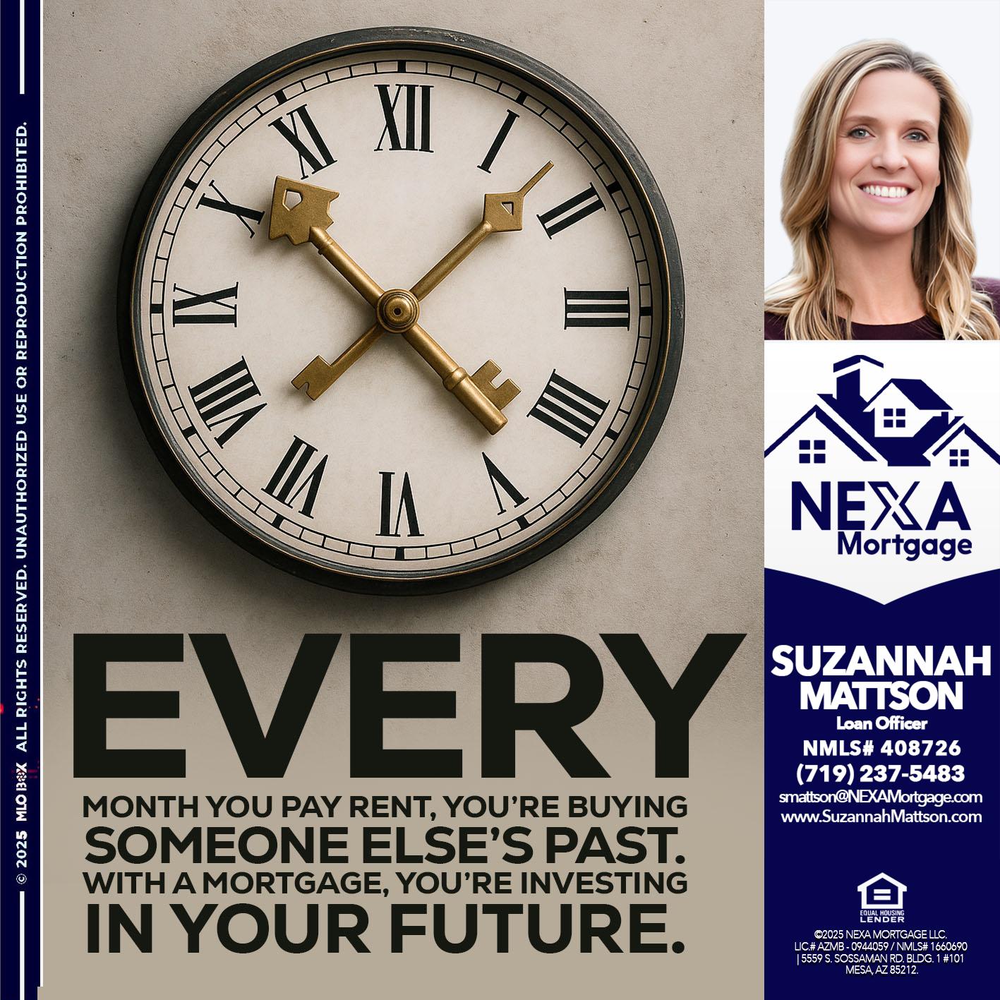 EVERY MONTH - Suzannah Mattson -Brokering Loan Officer