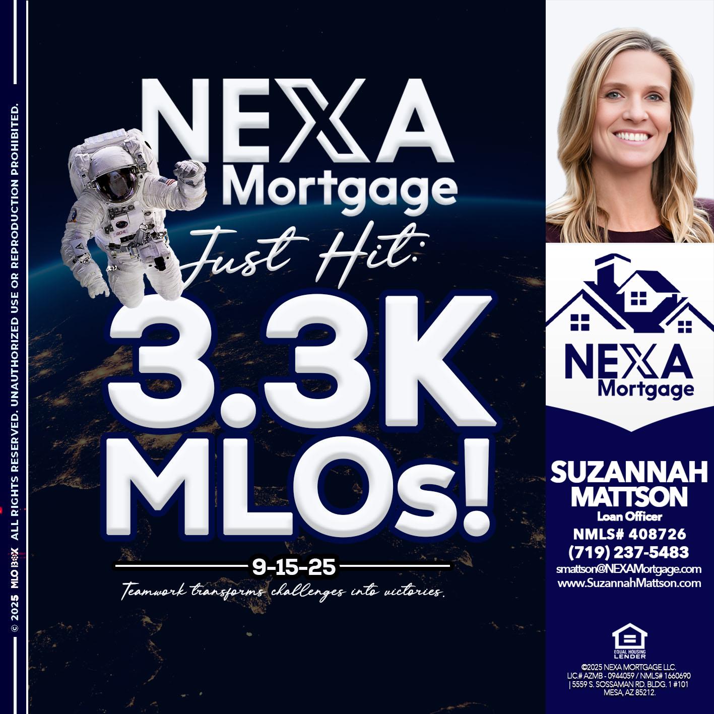3.3K - Suzannah Mattson -Brokering Loan Officer