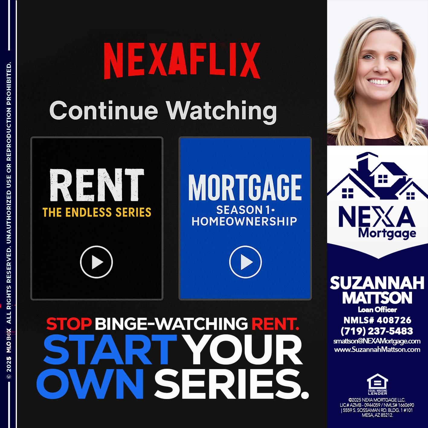 NEXAFLIX - Suzannah Mattson -Brokering Loan Officer