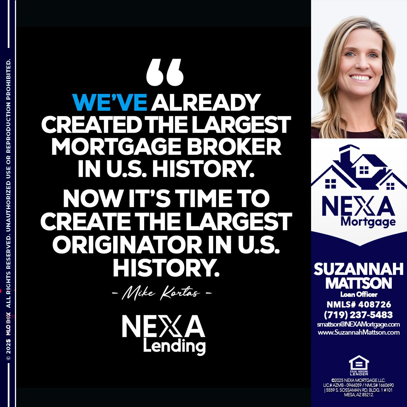 MIKE KORTAS - Suzannah Mattson -Brokering Loan Officer