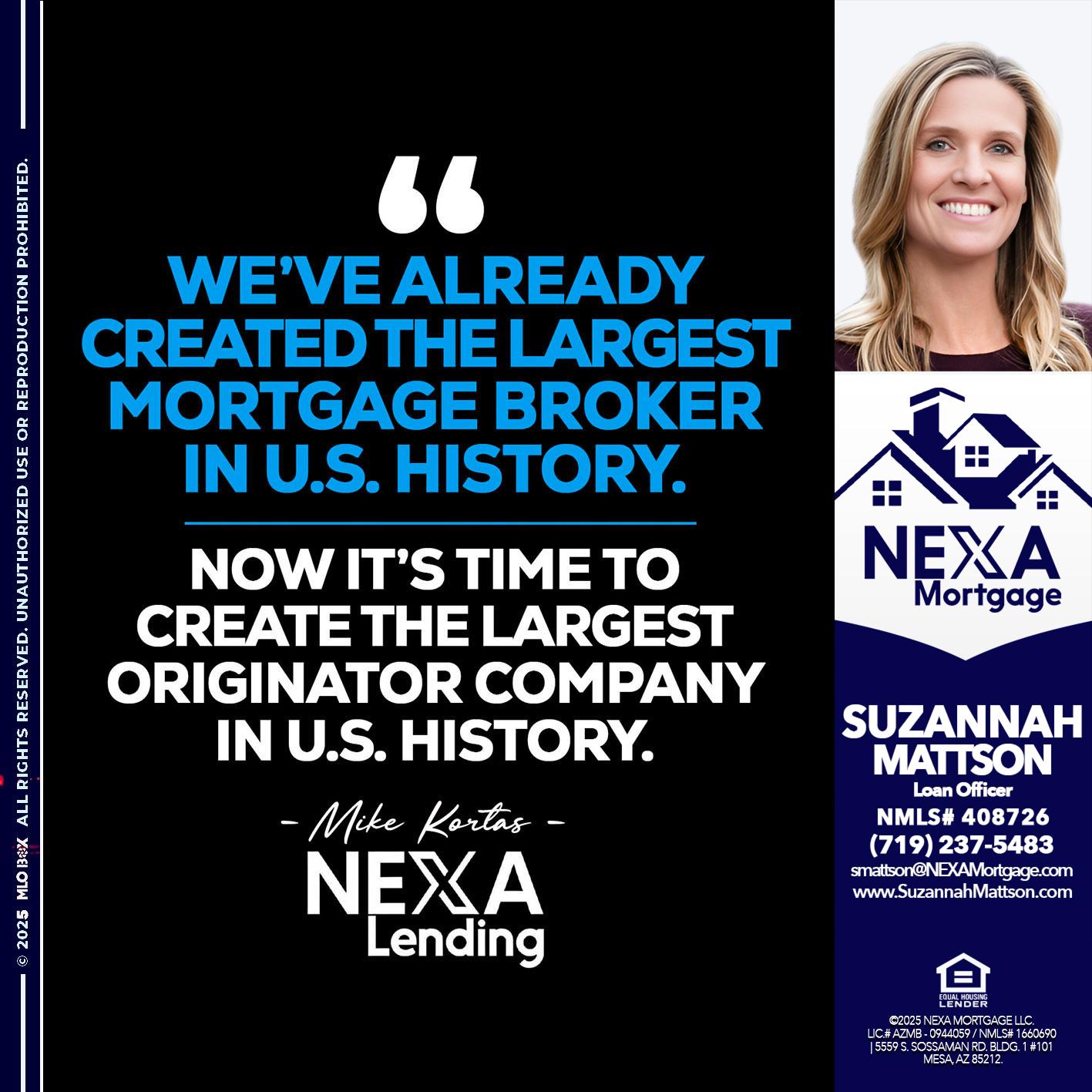 weve already - Suzannah Mattson -Brokering Loan Officer