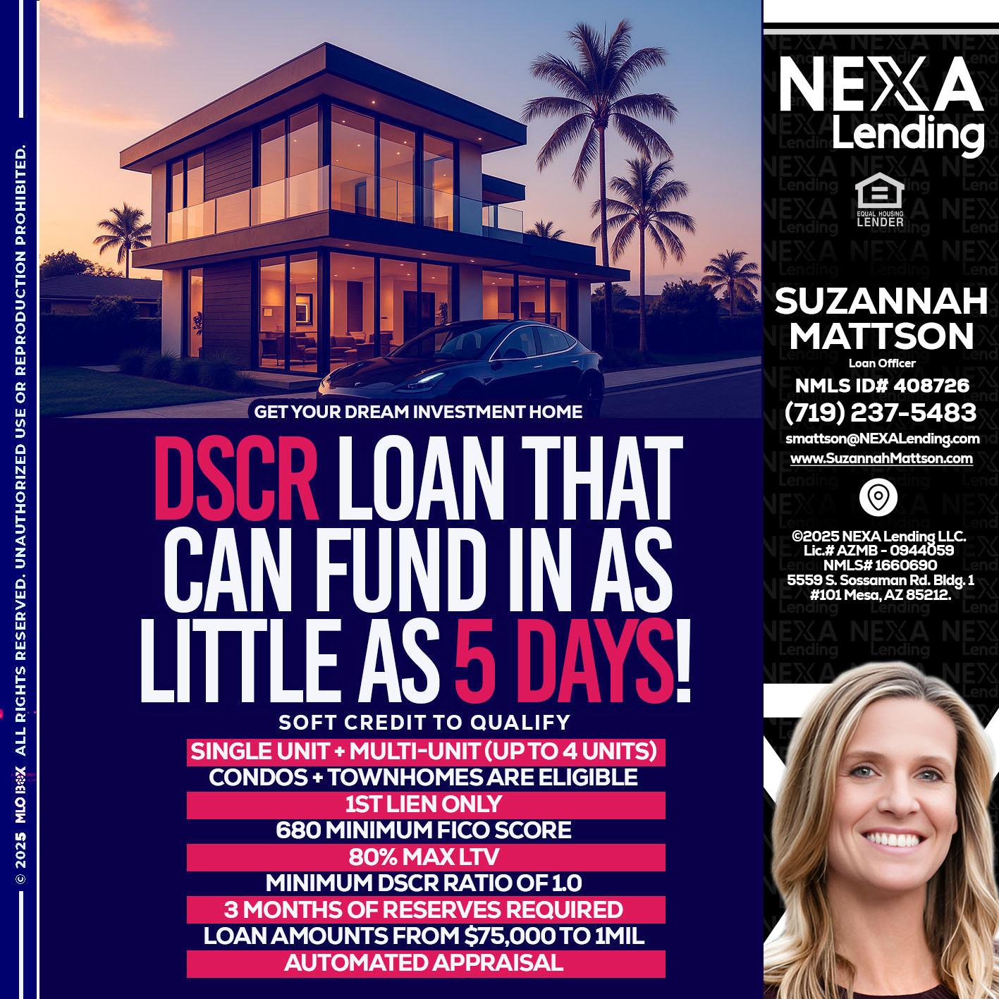 DSCR - Suzannah Mattson -Brokering Loan Officer