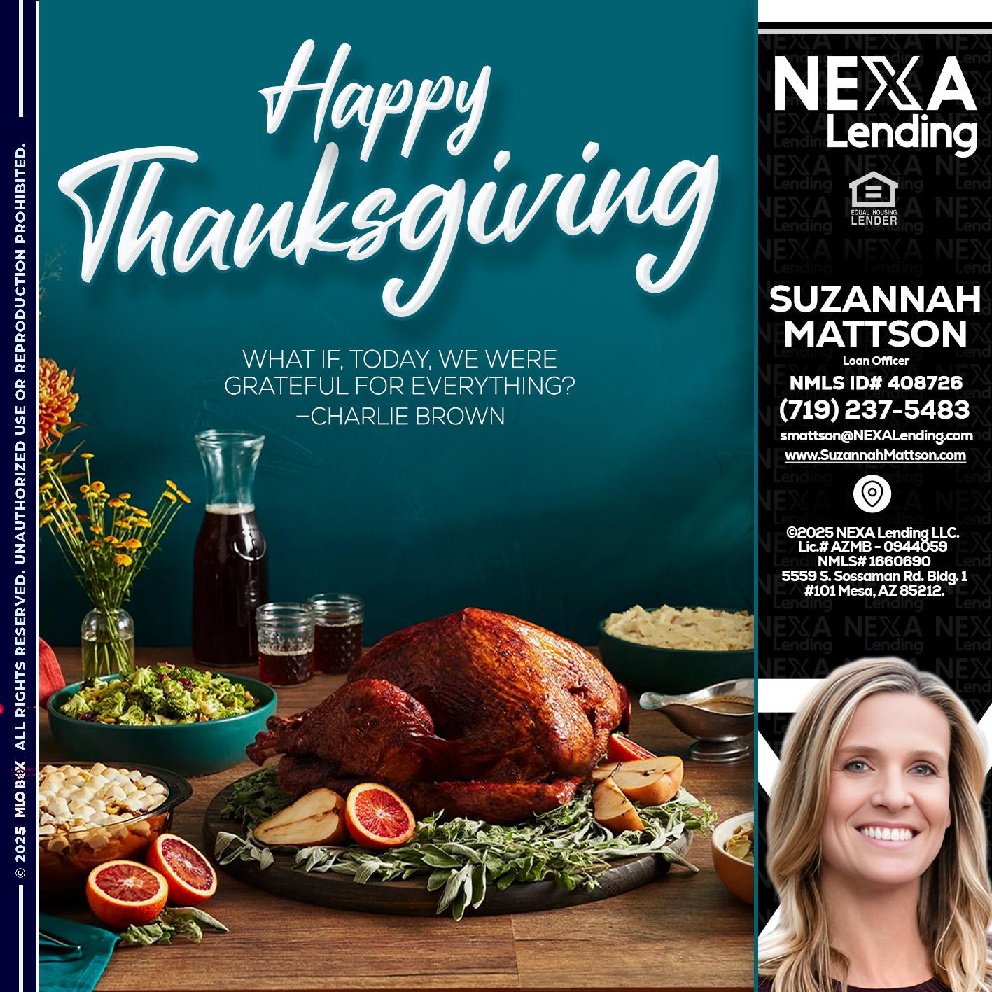 happy Thanksgiving - Suzannah Mattson -Brokering Loan Officer