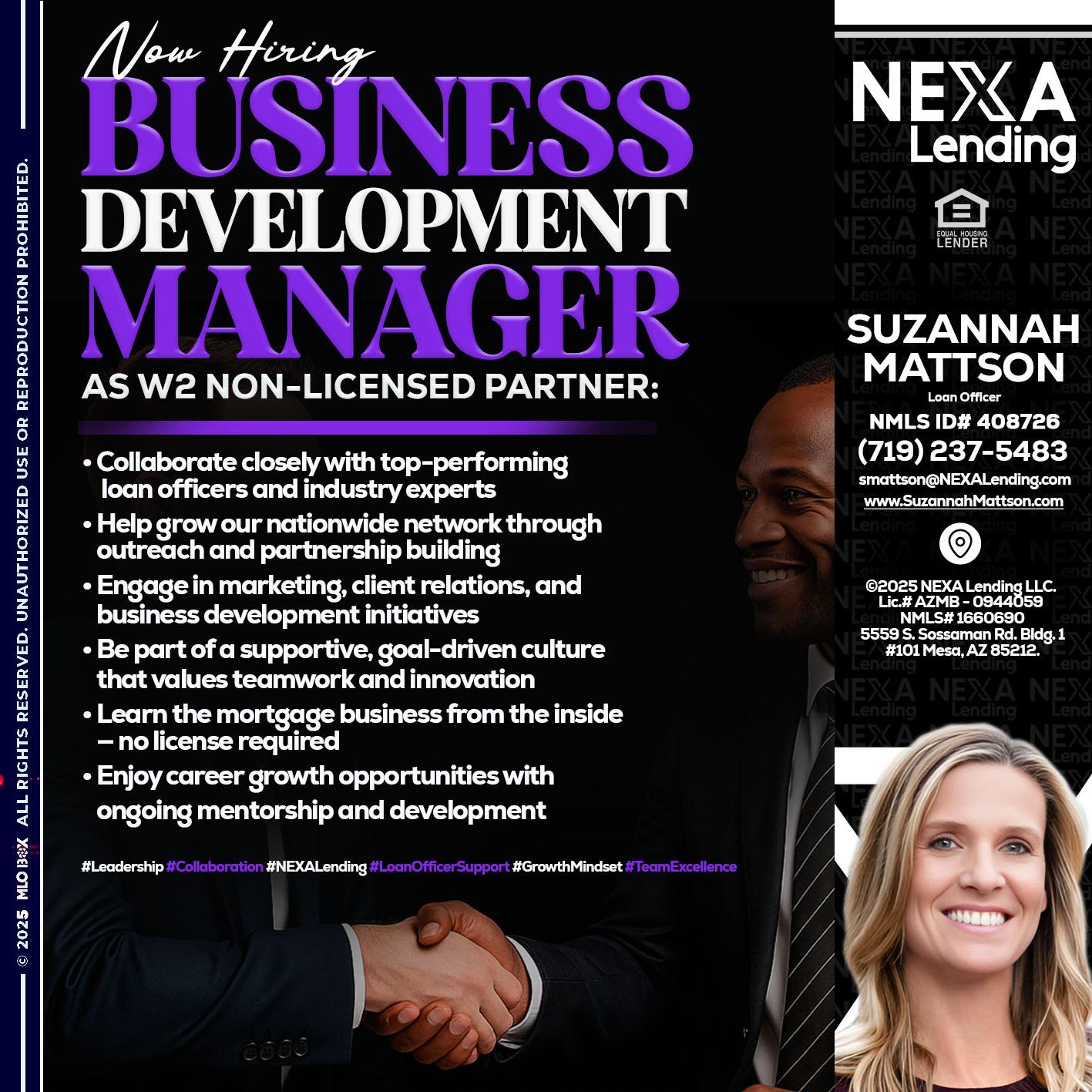 NOW HIRING - Suzannah Mattson -Brokering Loan Officer