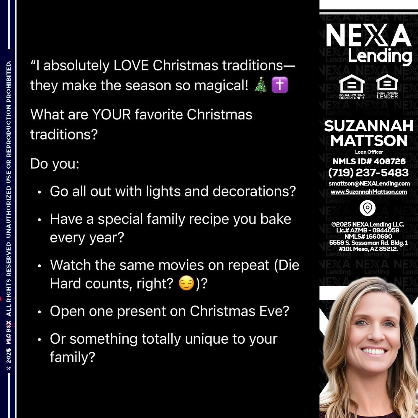 I love christmas - Suzannah Mattson -Brokering Loan Officer