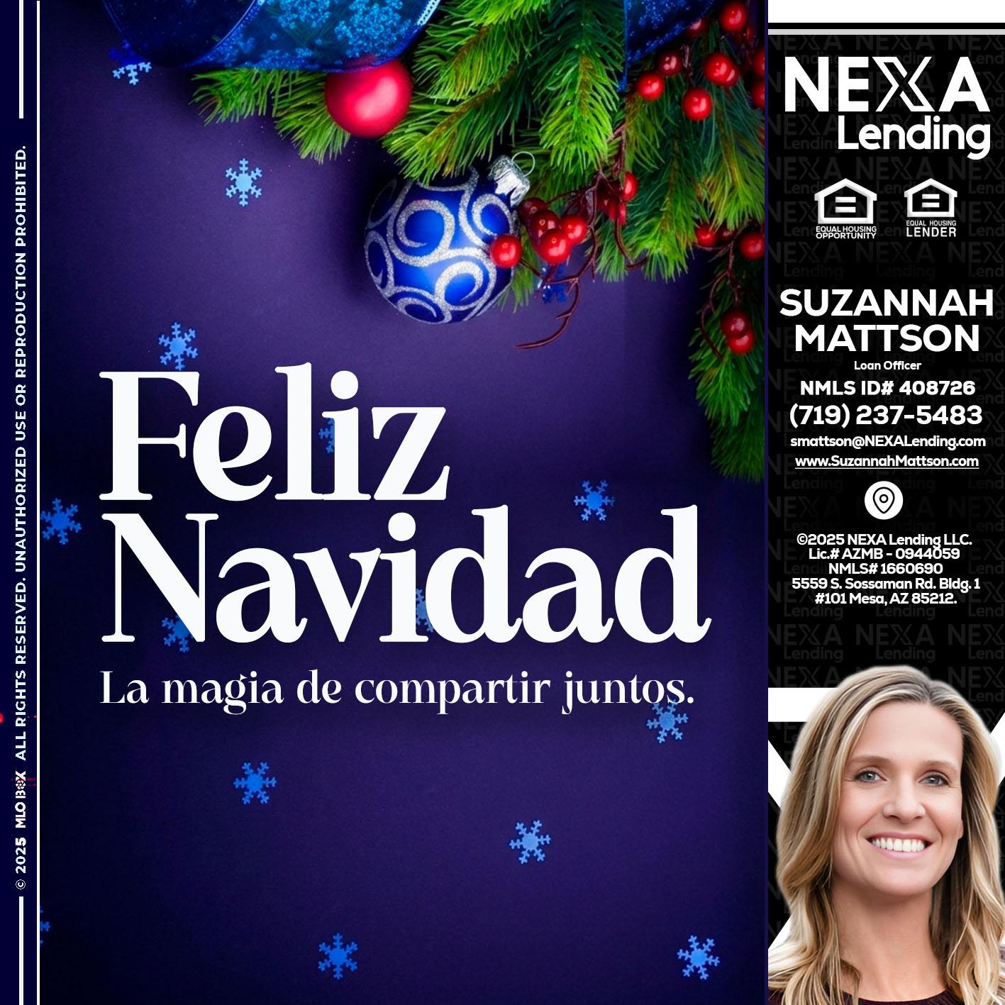 FELIZ NAVIDAD - Suzannah Mattson -Brokering Loan Officer