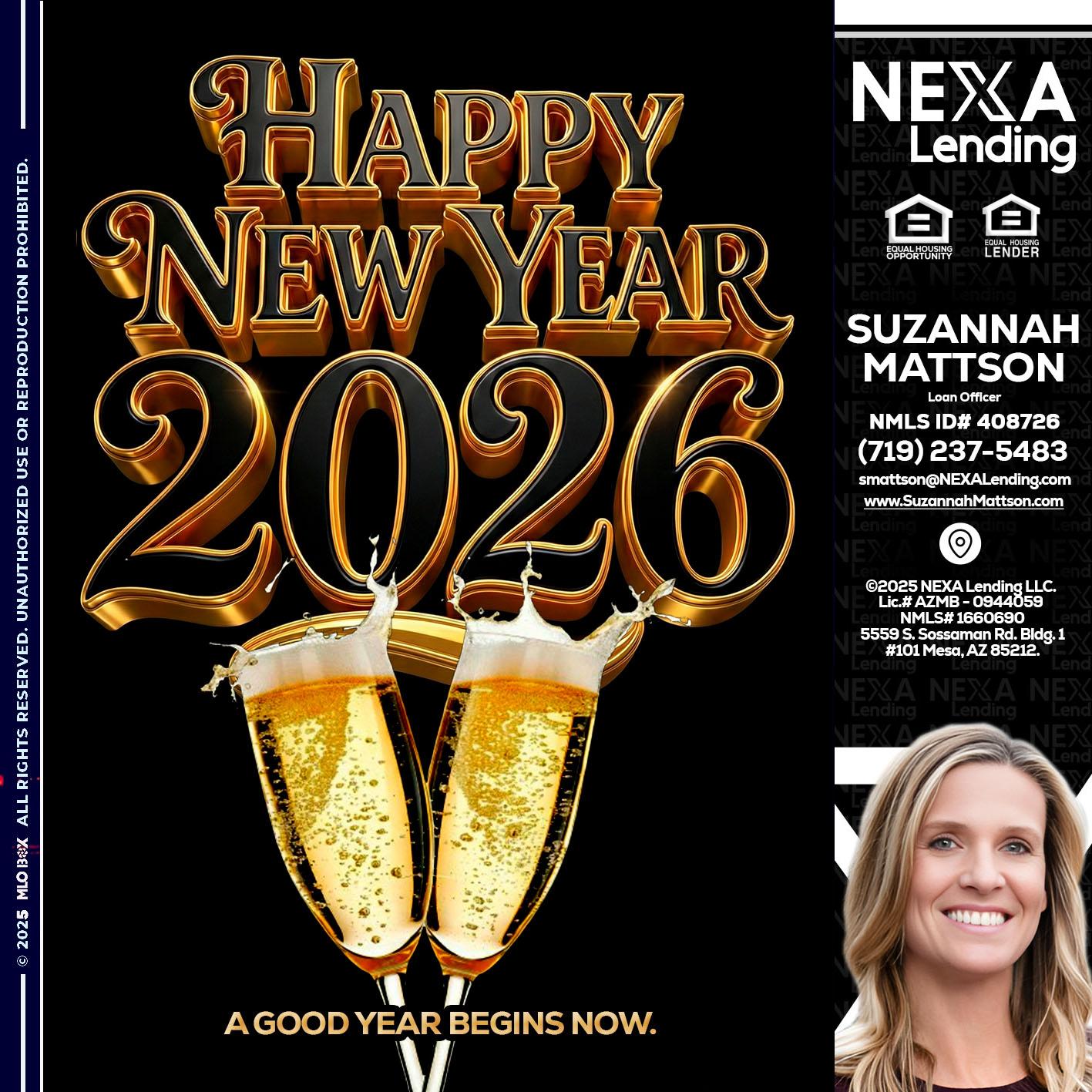 happy new year 2026 - Suzannah Mattson -Brokering Loan Officer