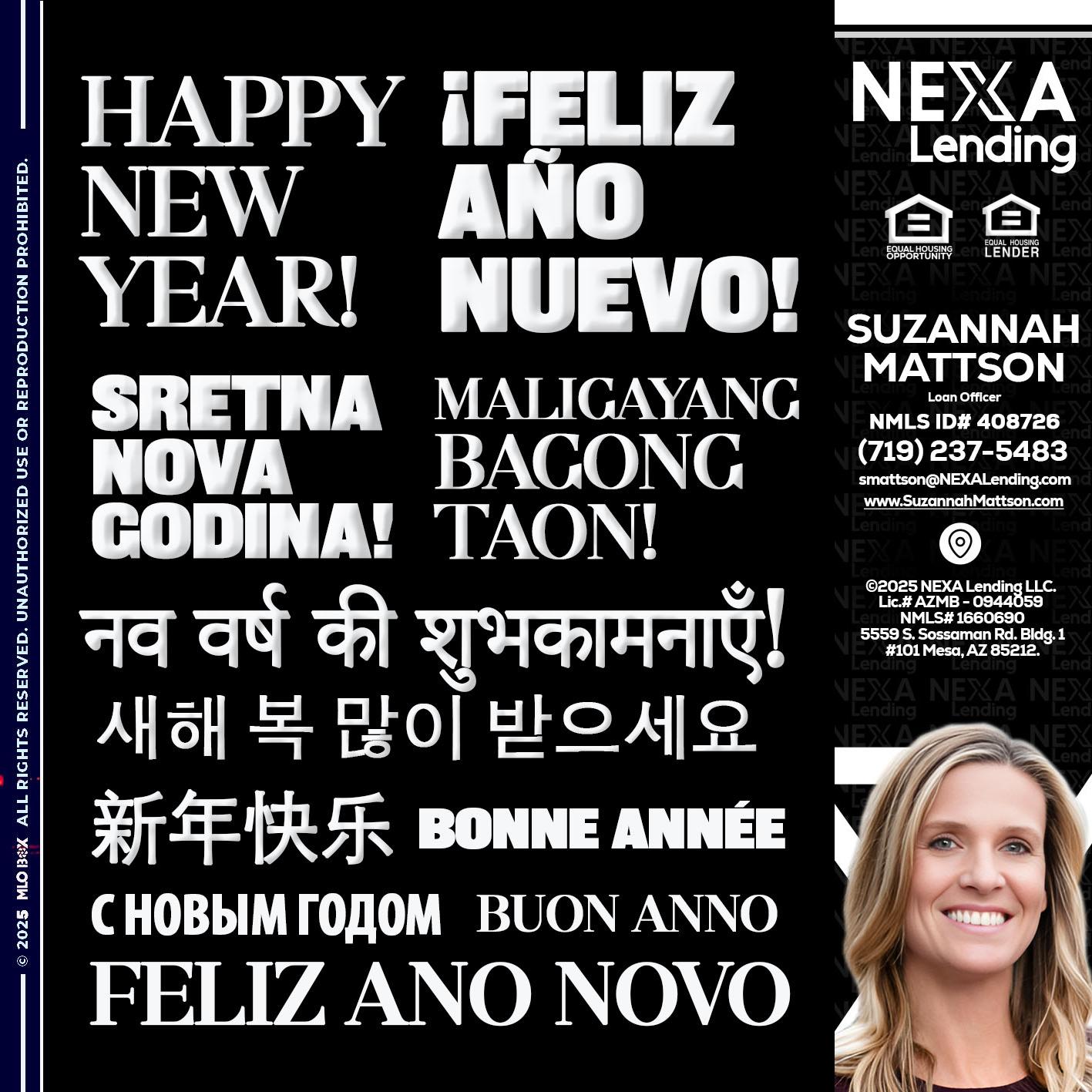 HAPPY NEW YEAR - Suzannah Mattson -Brokering Loan Officer