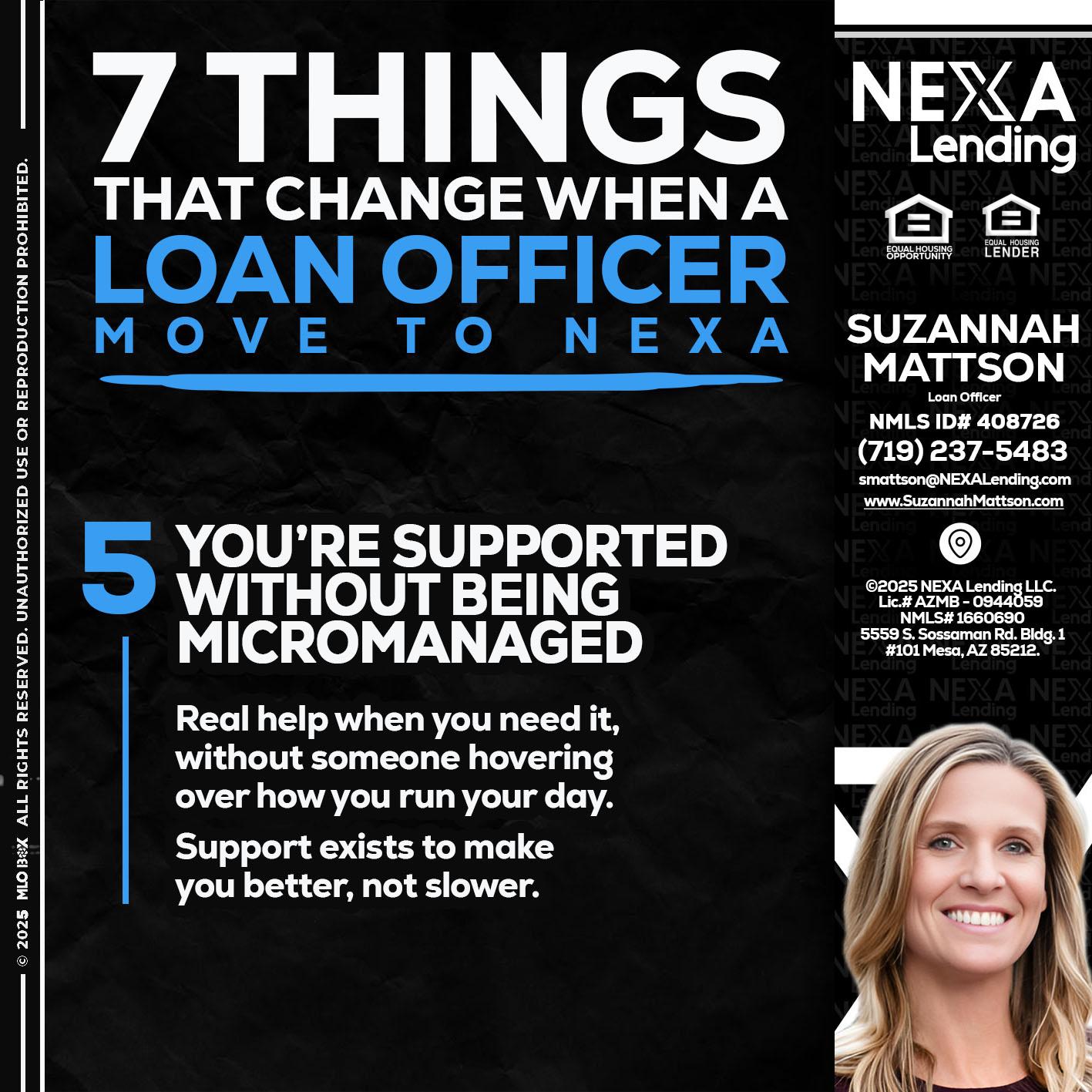 7 THINGS (5) - Suzannah Mattson -Brokering Loan Officer