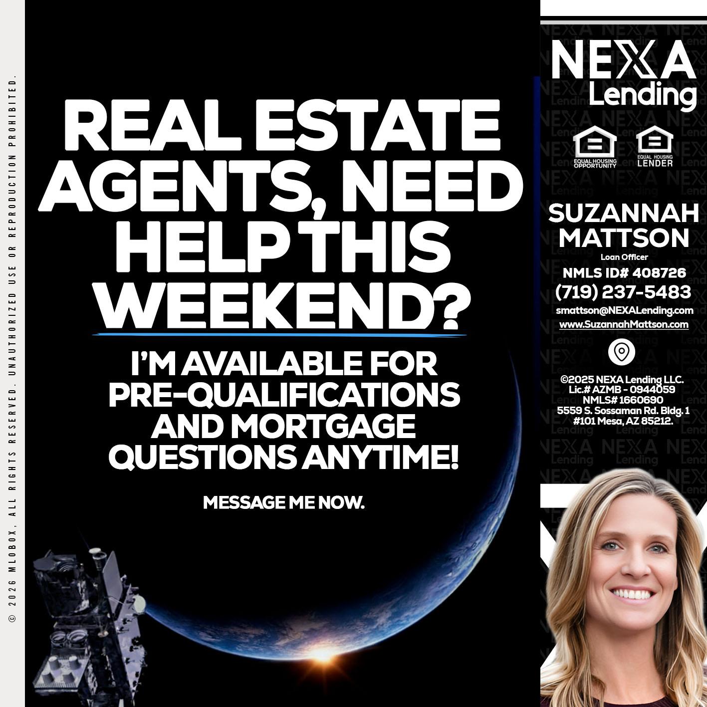 REAL ESTATE AGENTS - Suzannah Mattson -Brokering Loan Officer