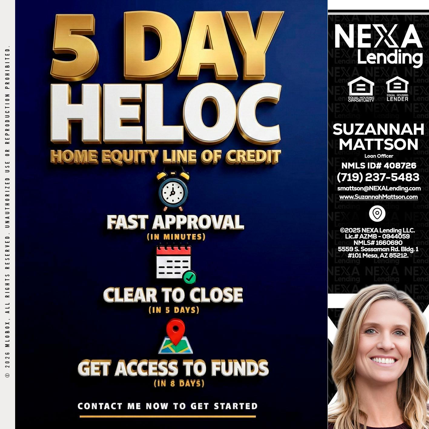 5 day hello - Suzannah Mattson -Brokering Loan Officer