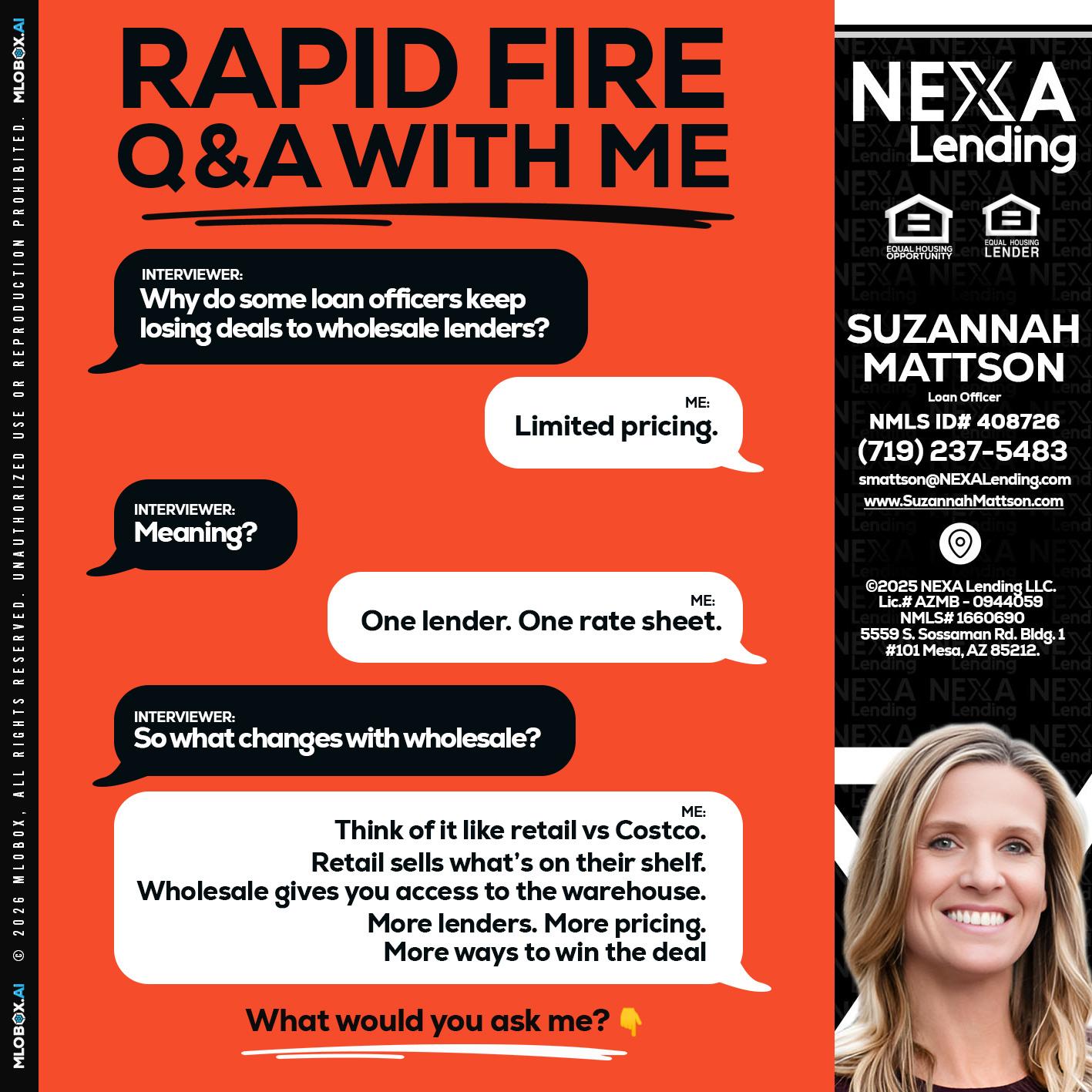 Q&A - Suzannah Mattson -Brokering Loan Officer