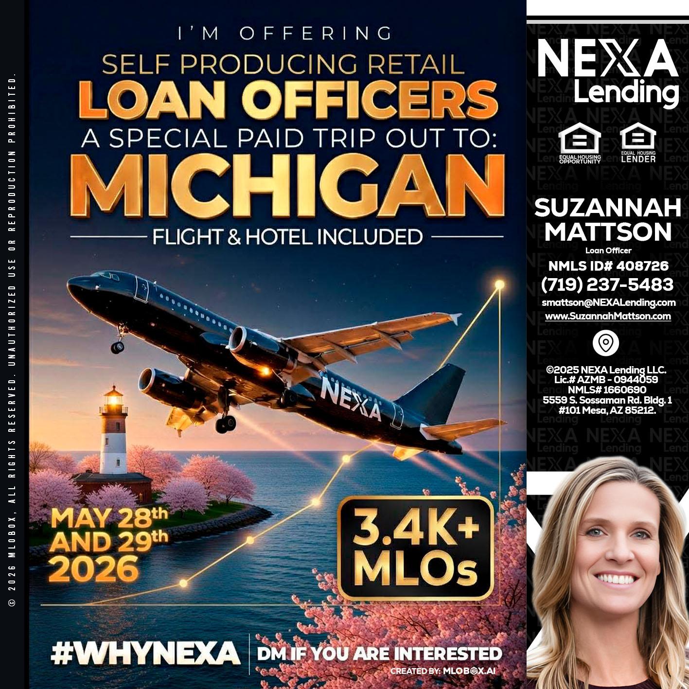 MICHIGAN TRIP - Suzannah Mattson -Brokering Loan Officer