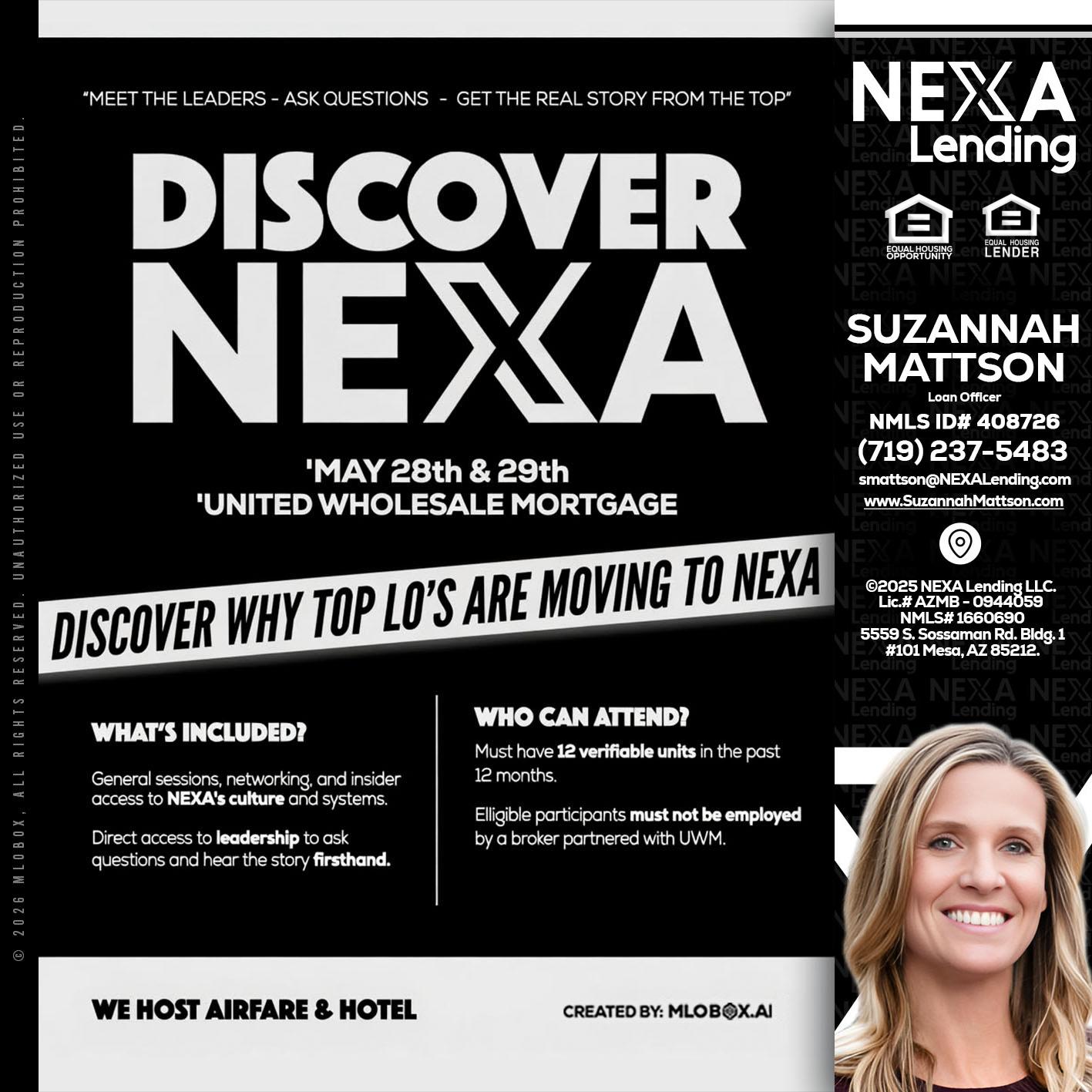DISCOVER NEXA - Suzannah Mattson -Brokering Loan Officer