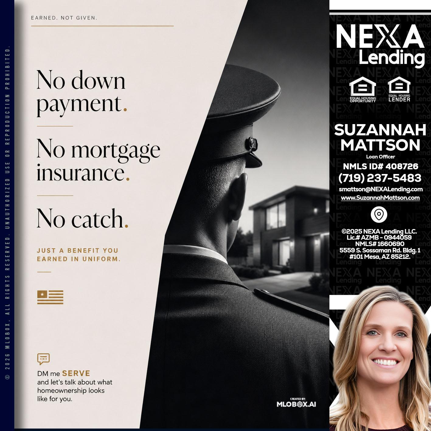 NO DOWN PAYMENT - Suzannah Mattson -Brokering Loan Officer