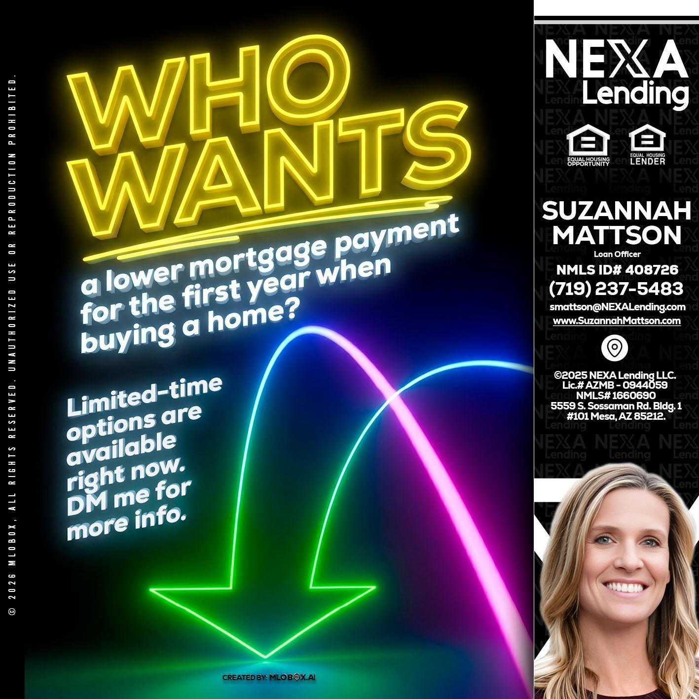 WHO WANTS - Suzannah Mattson -Brokering Loan Officer