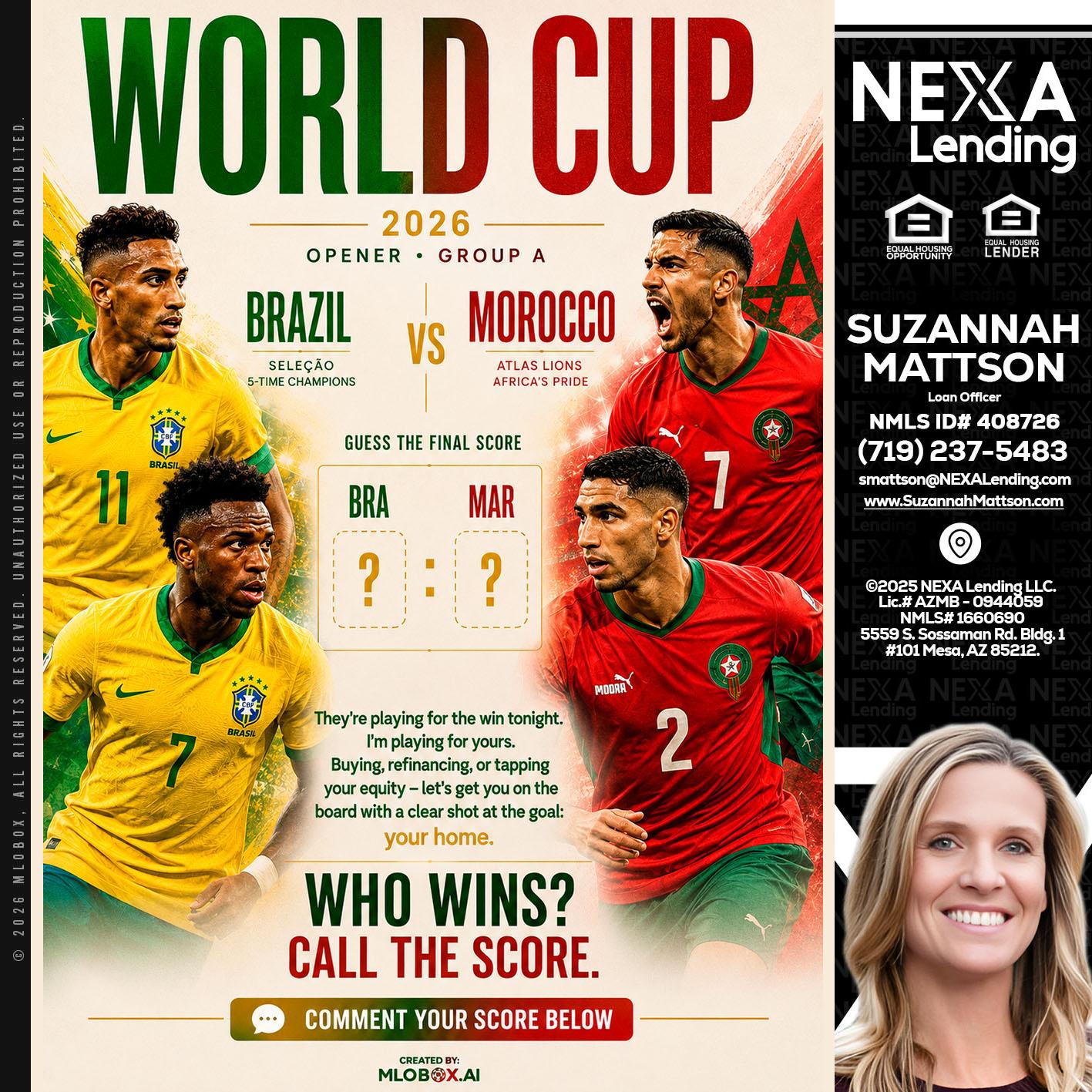 WORLD CUP - Suzannah Mattson -Brokering Loan Officer
