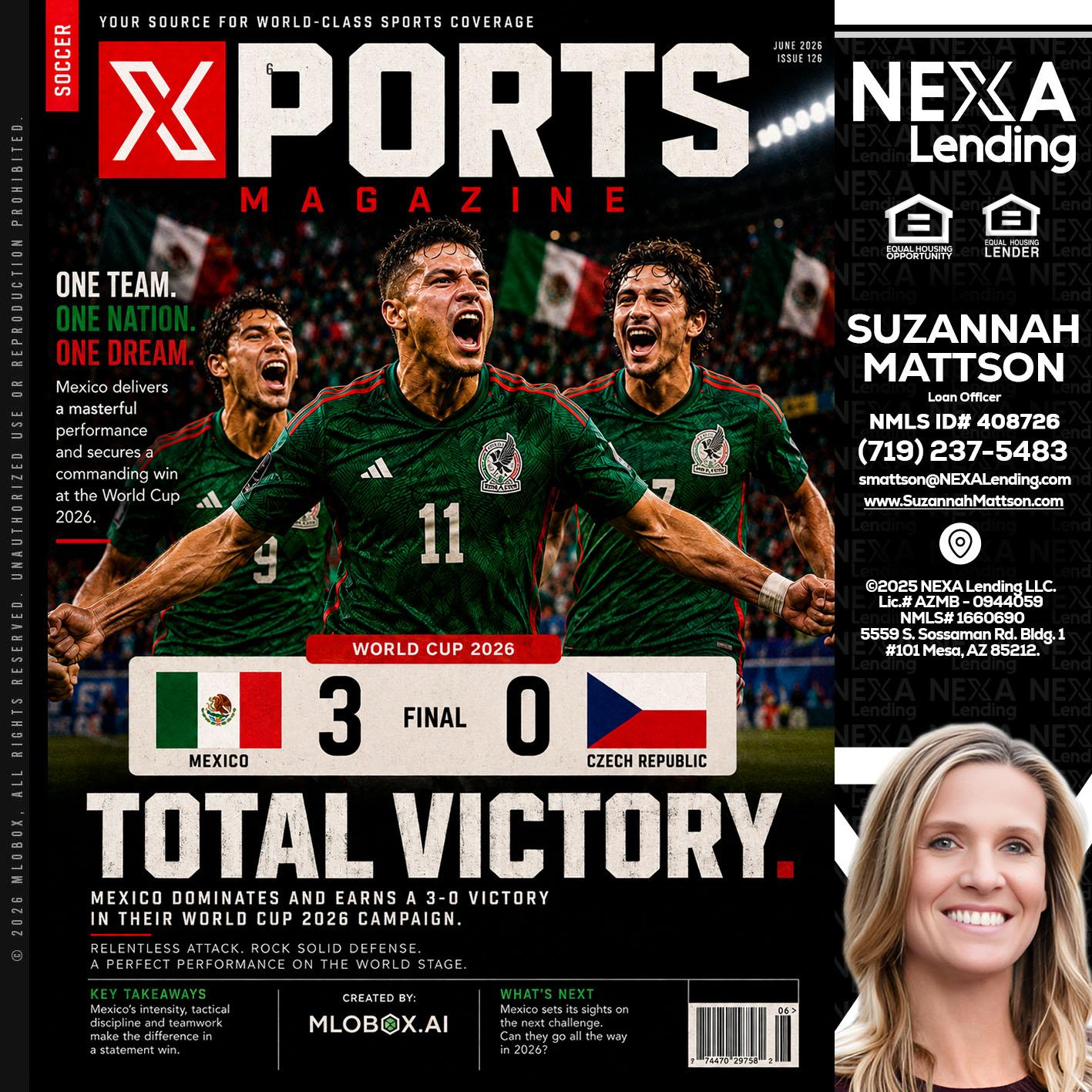 World Cup 2026 MEX 1-0 CZECH - Suzannah Mattson -Brokering Loan Officer