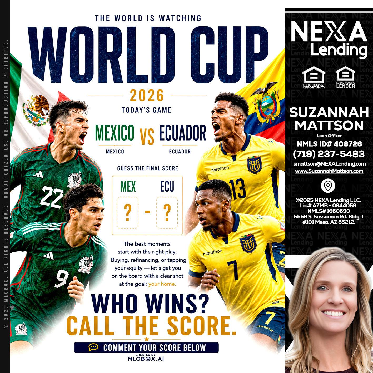 WORLD CUP 2026 - Suzannah Mattson -Brokering Loan Officer