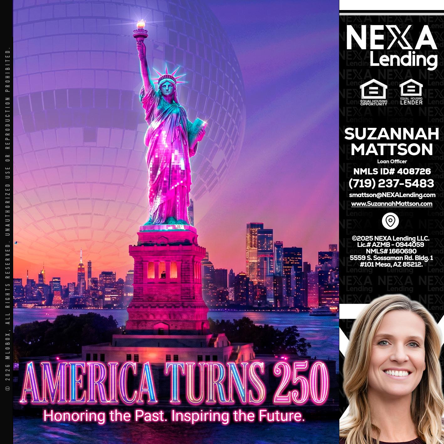AMERICA TURNS 250 - Suzannah Mattson -Brokering Loan Officer