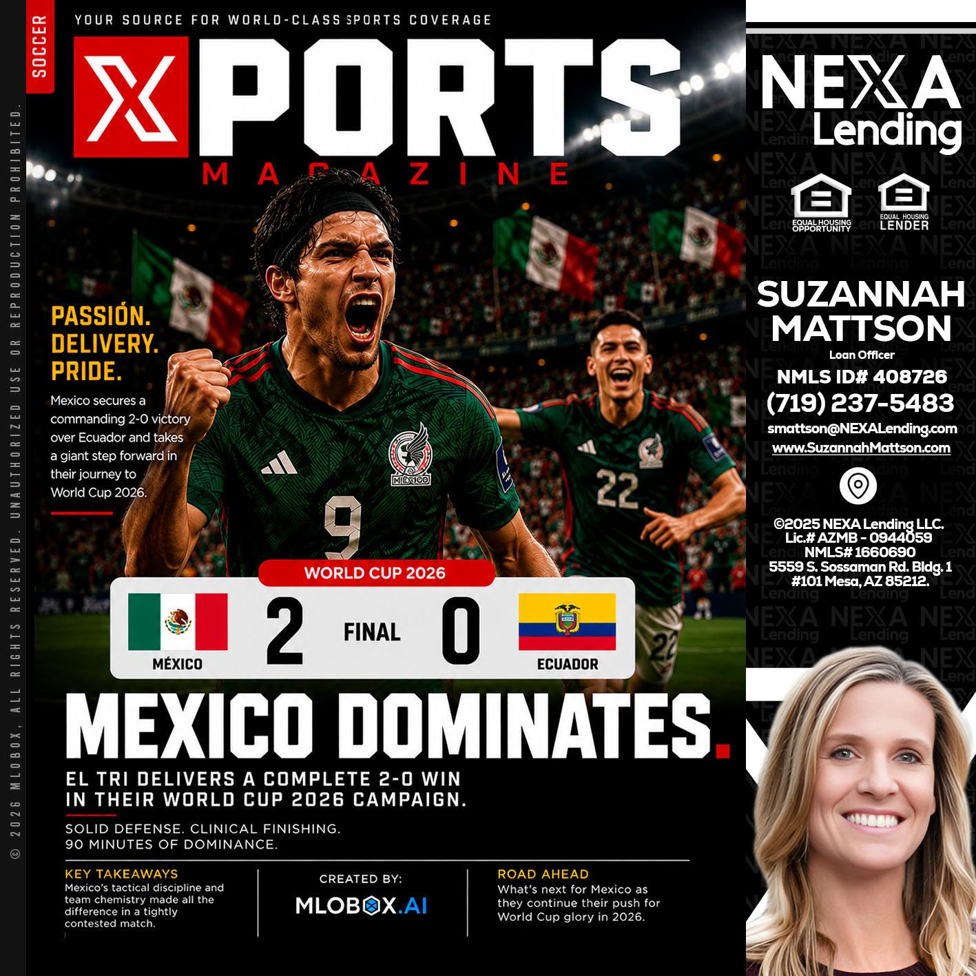 XPORTS MEX 2-0 ECUADOR - Suzannah Mattson -Brokering Loan Officer