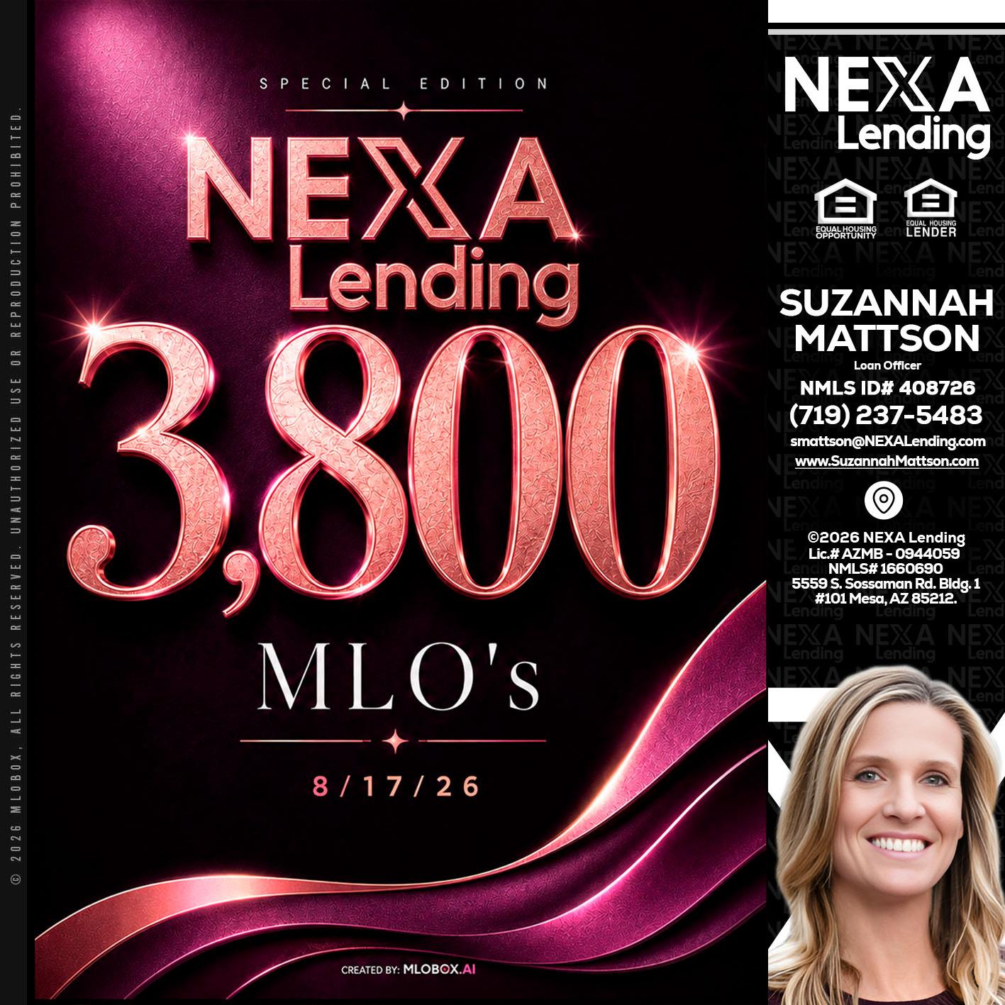 3800 MLOs - Suzannah Mattson -Brokering Loan Officer